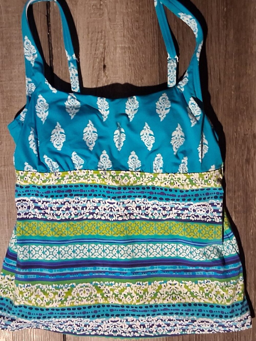 New Lands End Tankini Top Swimsuit NEW Underwire Sz 10 Tummy Control